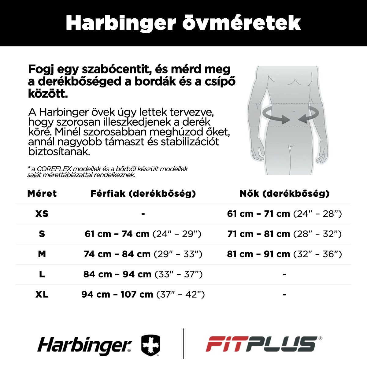 Harbinger belts sizes
